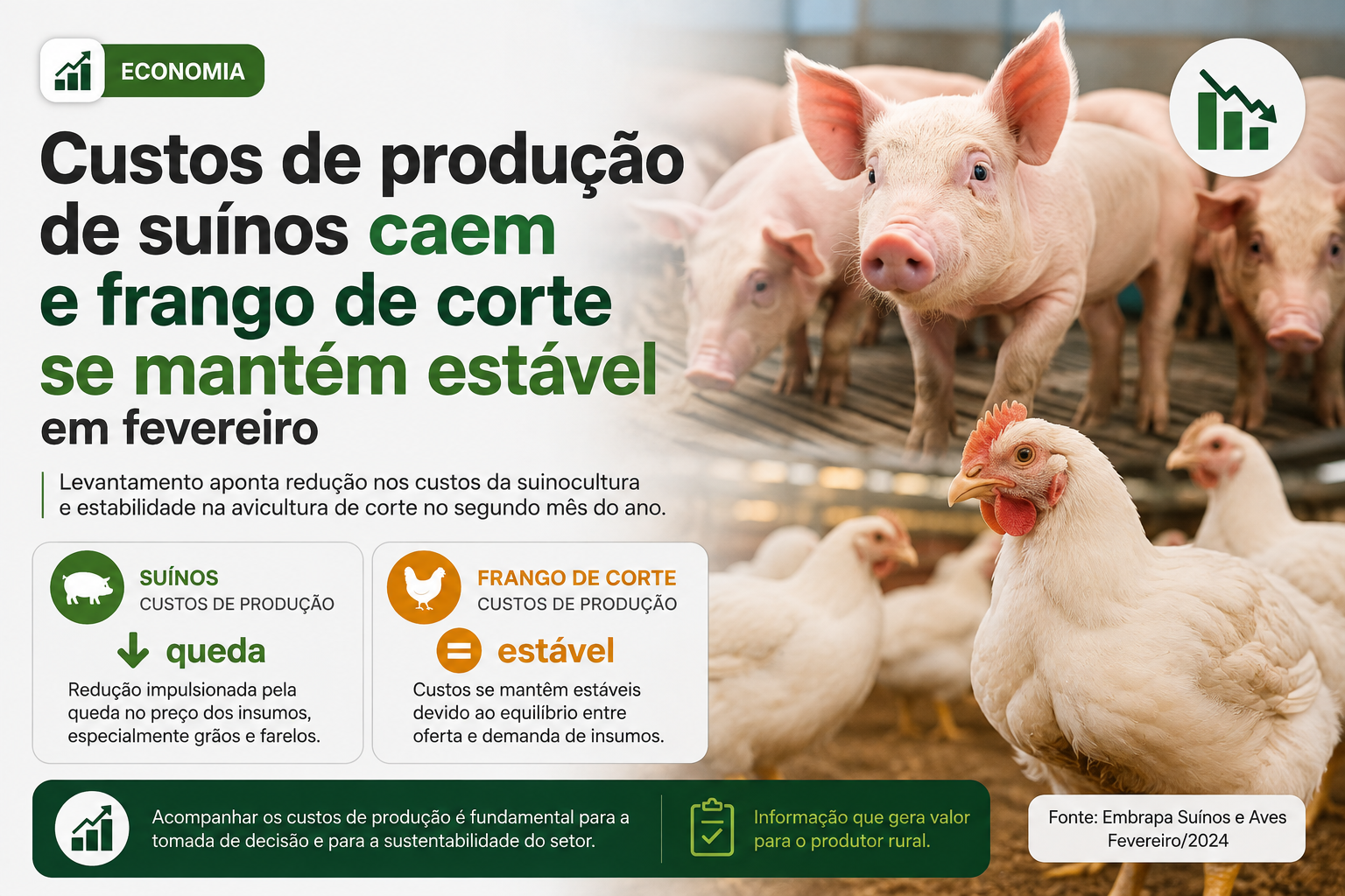 Imagem de custos e indicadores de produção